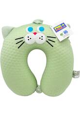 Oreiller de voyage pour le cou Gato Verde, 27 x 27 cm