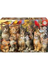 Puzzle 500 Gattini e uccellini