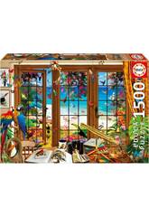 Puzzle 1500 Janela Do Observador De Aves