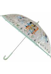 Bluey Parapluie transparent pour enfants avec canne de 48 cm