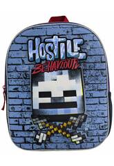 Minecraft Mochila Pr-escolar 3D Hostile Behaviour de 30x26x8 cm
