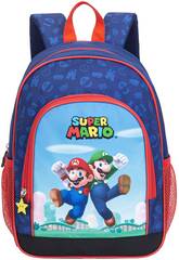Super Mario Mochila Escolar com Bolsos de 37x27x17 cm