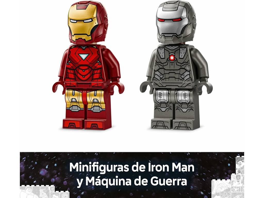 Lego Marvel Iron Man et War Machine contre les drones de Hammer