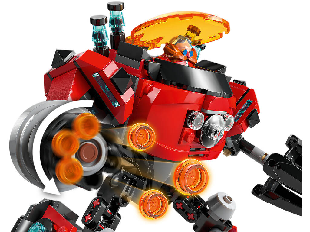 Lego Sonic Knuckles vs Meca Egg Crusher del Dr. Eggman