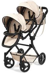 Poussette double Twin Neo Beige avec sac