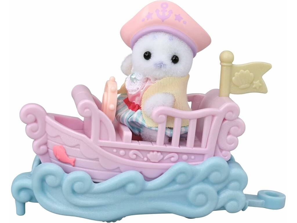 Sylvanian Families Figurine Puffy avec bateau et visage avec dauphin