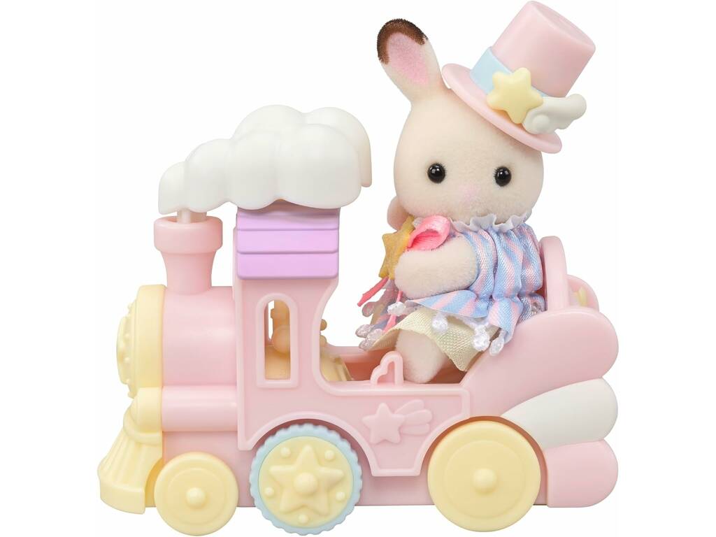 Sylvanian Families Figurine Crème avec train et Erin avec avion