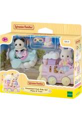 Sylvanian Families Figura Crème com Comboio e Erin com Avião