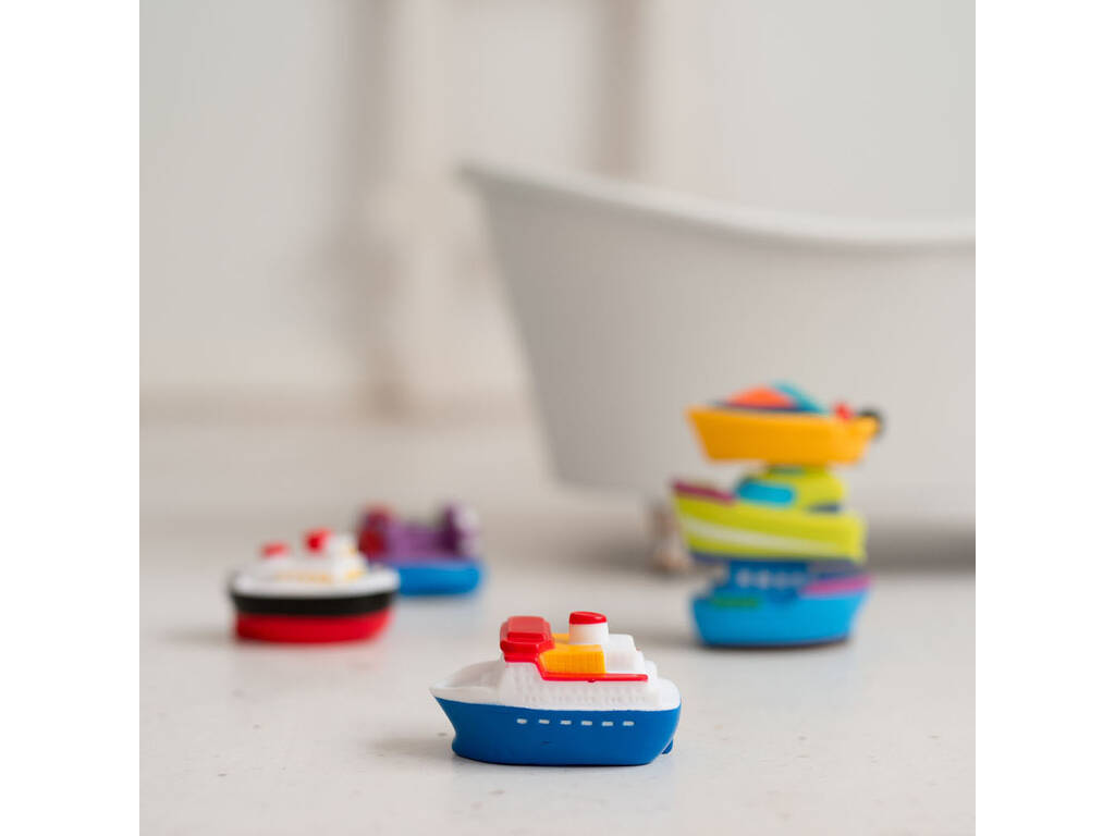 Boîte de 6 jouets de bain bateaux