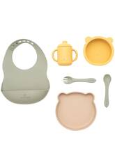 Vajilla 7 pices en silicone jaune