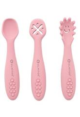 Conjunto de Talheres de Aprendizagem Rosa