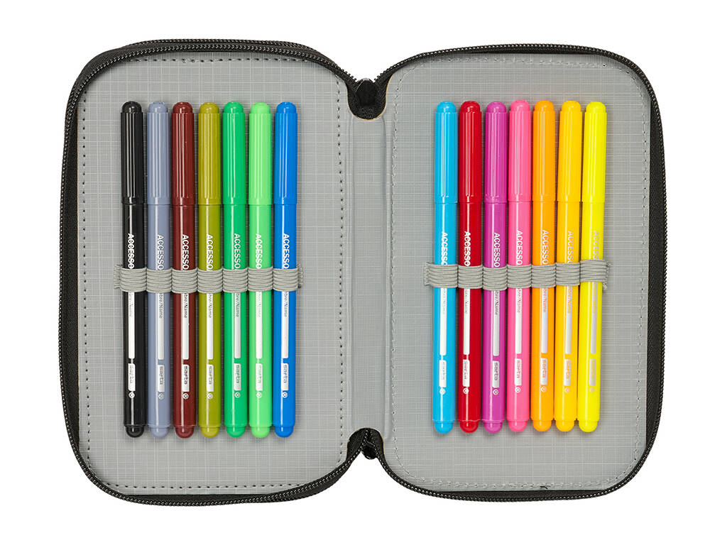 Trousse à crayons triple 37 pièces Hot Wheels Let's Race