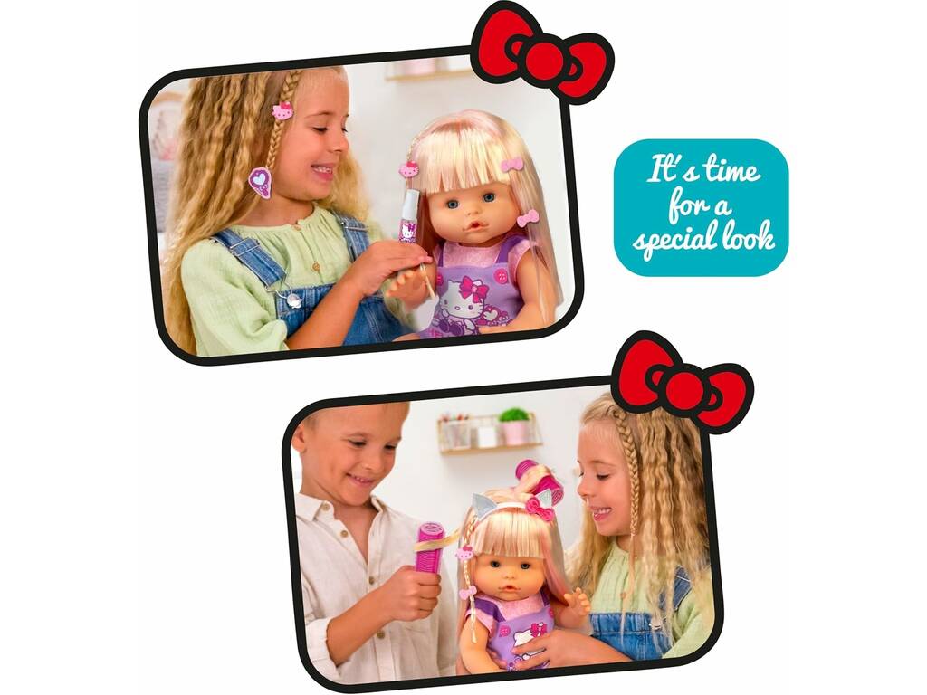 Nenuco Poupée Hello Kitty avec accessoires de coiffure