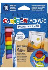 Carioca Acrylic Paint Marker Pack 10 marqueurs pour toutes surfaces