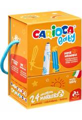 Carioca Baby Caixa 24 Marcadores Ultra Lavveis
