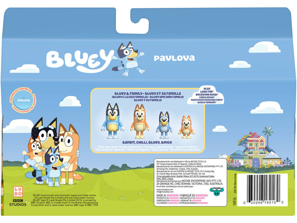 Bluey Set Jugar a Ser Chef con 4 Figuras y Accesorio