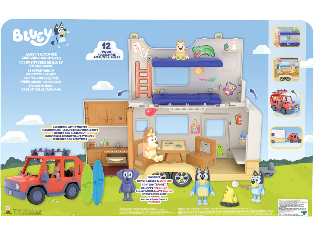 Bluey Set Caravana de Aventuras con Figuras y Accesorios