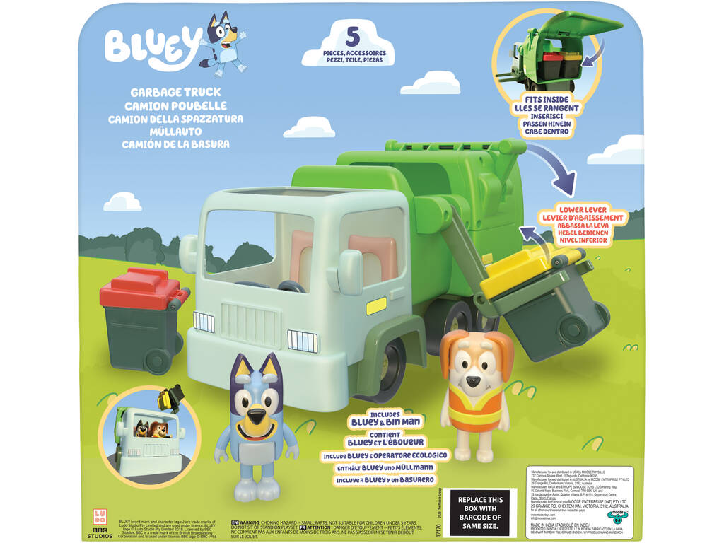 Bluey Set Camión de la Basura con Figuras y Accesorios