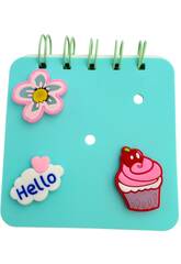 Caderno A7 Azul Perfurado com 50 Pginas e 3 Alfinetes Decorativos
