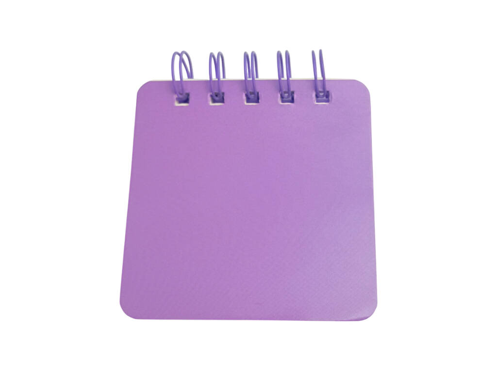 Carnet A7 violet perforé avec 50 pages et 3 épingles décoratives
