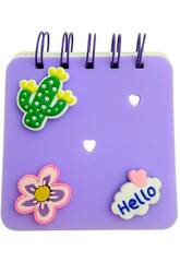 Carnet A7 violet perforé avec 50 pages et 3 épingles décoratives