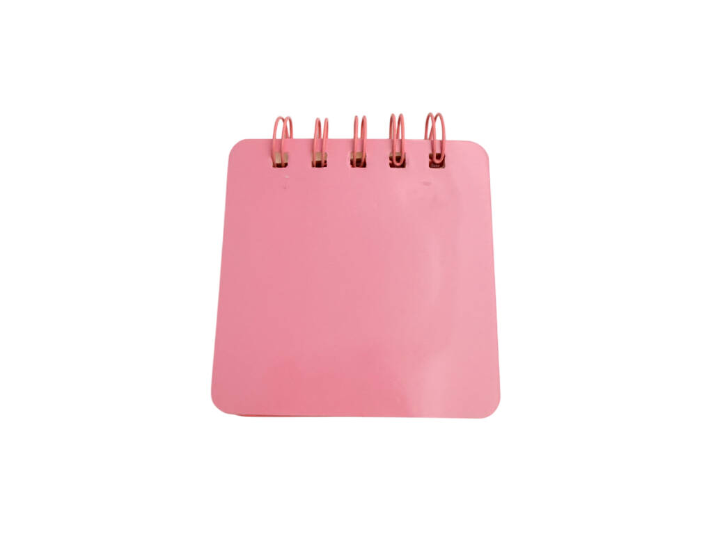 Carnet A7 rose perforé avec 50 pages et 3 épingles décoratives