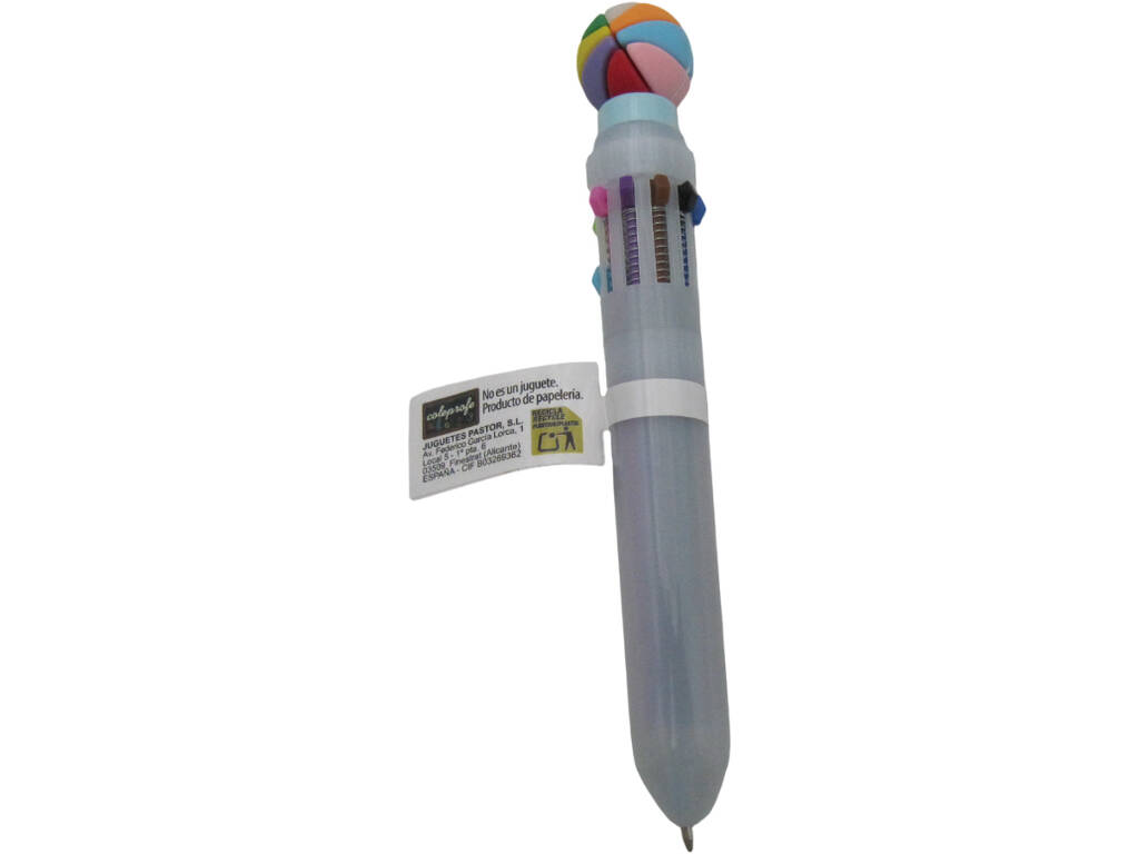 Stylo à bille 10 couleurs avec bille rotative de 15,5 cm