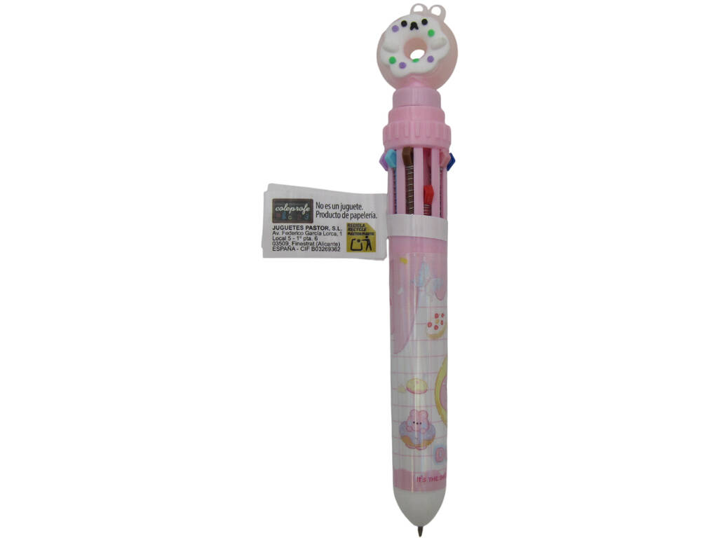 Stylo à bille 10 couleurs avec beignet rotatif 16 cm