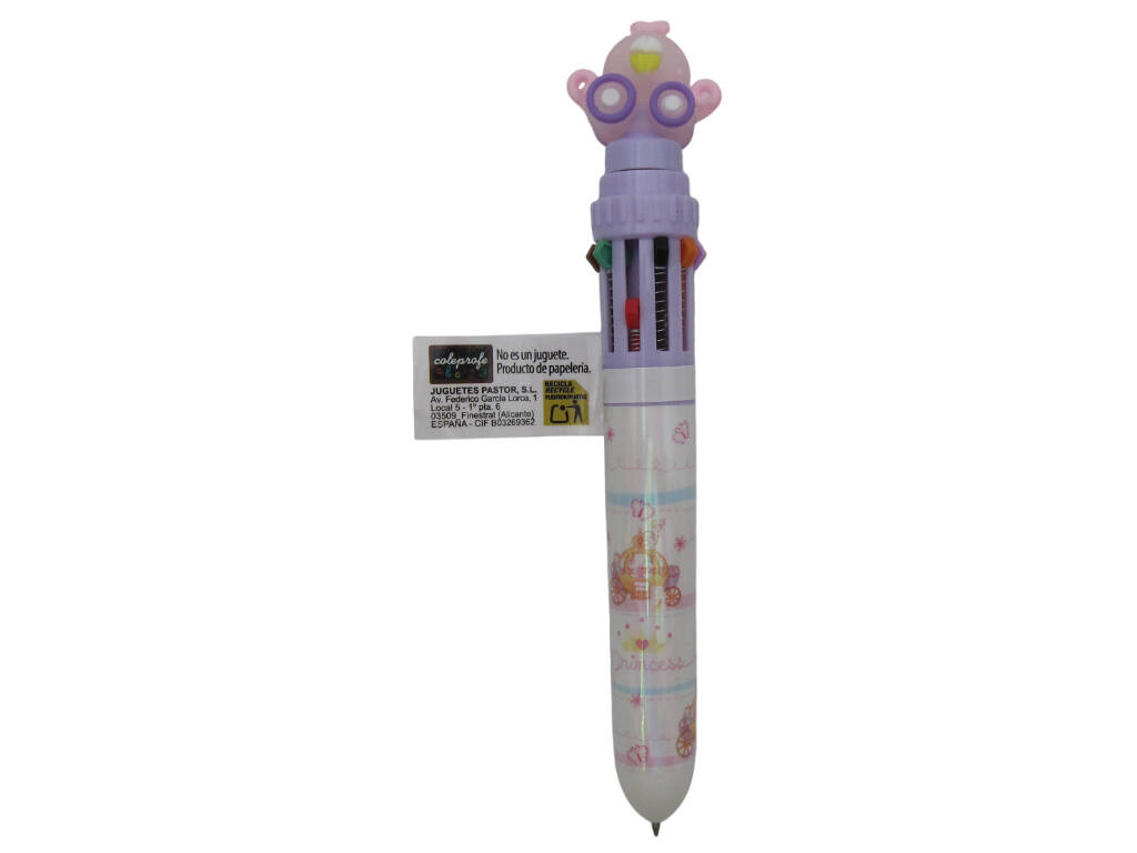 Stylo à bille 10 couleurs avec support rotatif de 15,5 cm