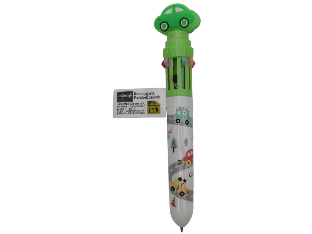 Stylo à bille de 10 couleurs avec voiture rotative de 15 cm