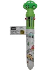 Stylo  bille de 10 couleurs avec voiture rotative de 15 cm