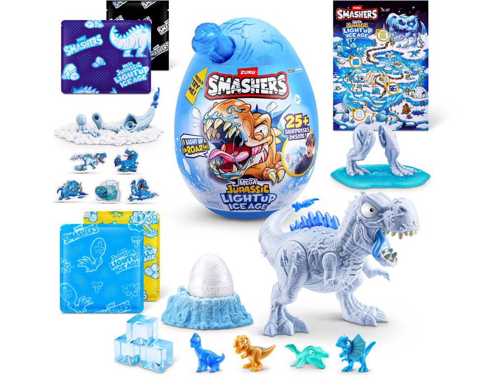 Smashers Œuf surprise Dino Ice Age Light Up S1 Mega Egg