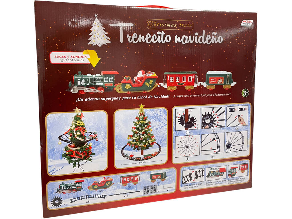 Train de Noël de 80 cm avec lumières et sons