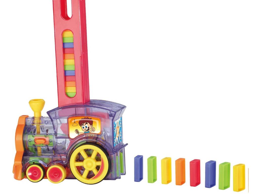 Train Domino avec 100 jetons, lumière et sons