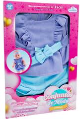 Conjunto de Moda para Boneca Bebé Violeta e Azul