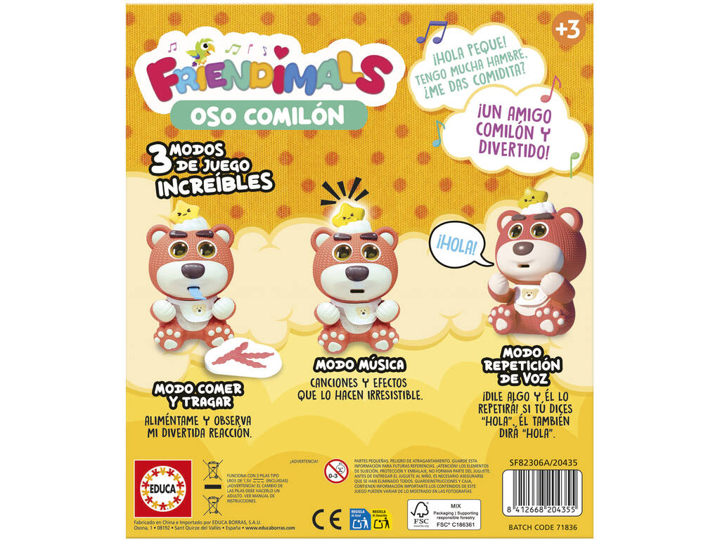 Friendimals Figurine interactive Ours glouton avec lumière et sons