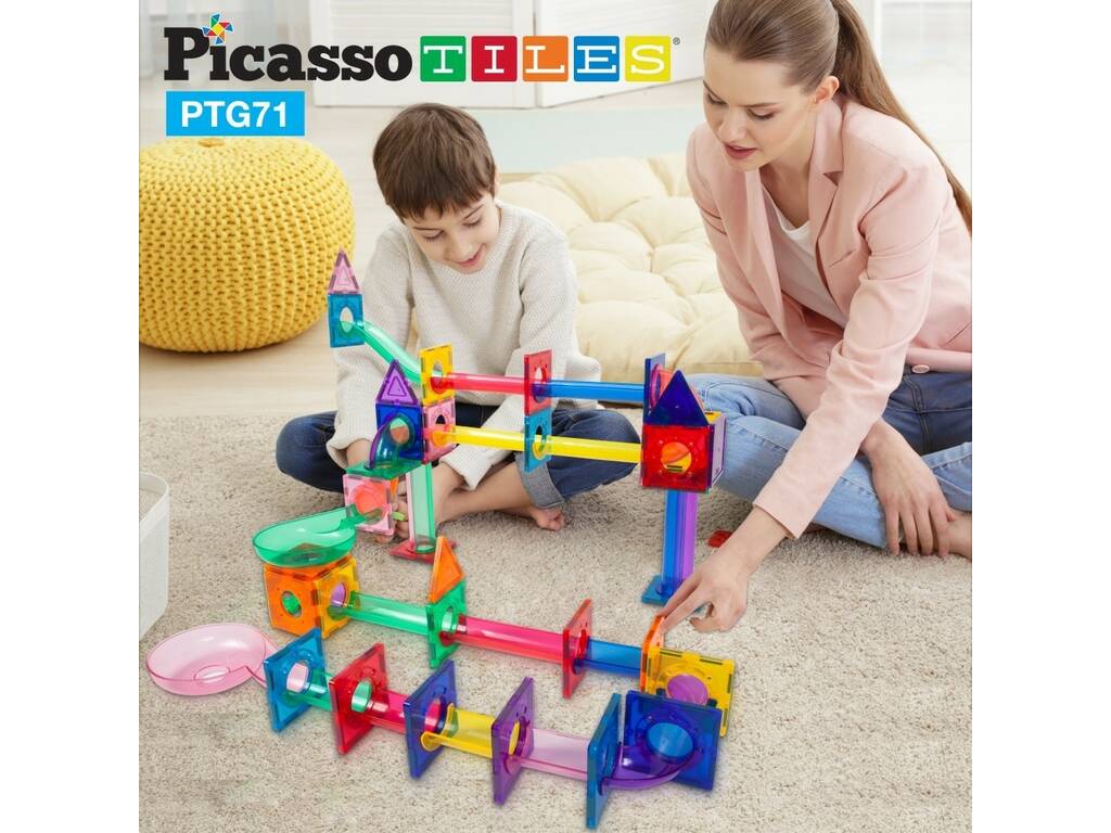 Picasso Tiles Circuit magnétique à billes Pack de 71 pièces
