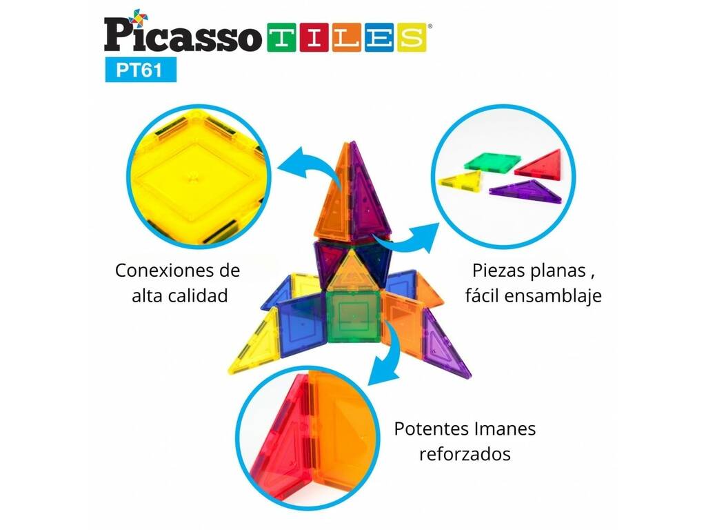 Picasso Tiles Créations magnétiques Pack de 61 pièces