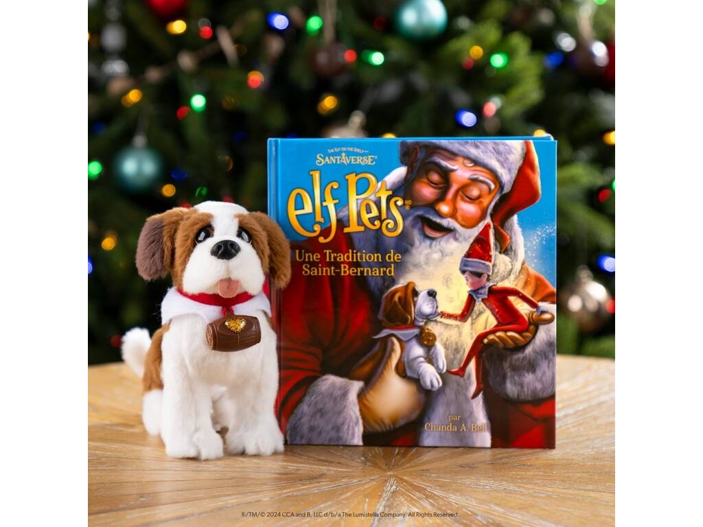 L'elfe sur l'étagère Conte Une tradition de Saint-Bernard avec peluche