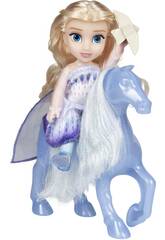 Poupée Disney Frozen Elsa, la reine des neiges, 15 cm, avec Nook et brosse