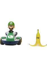 Mariokart Véhicule Luigi Kart Megagiros de 12 cm avec accessoire