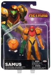 Metroid Figura Samus Laranja 12 cm com Morph Ball