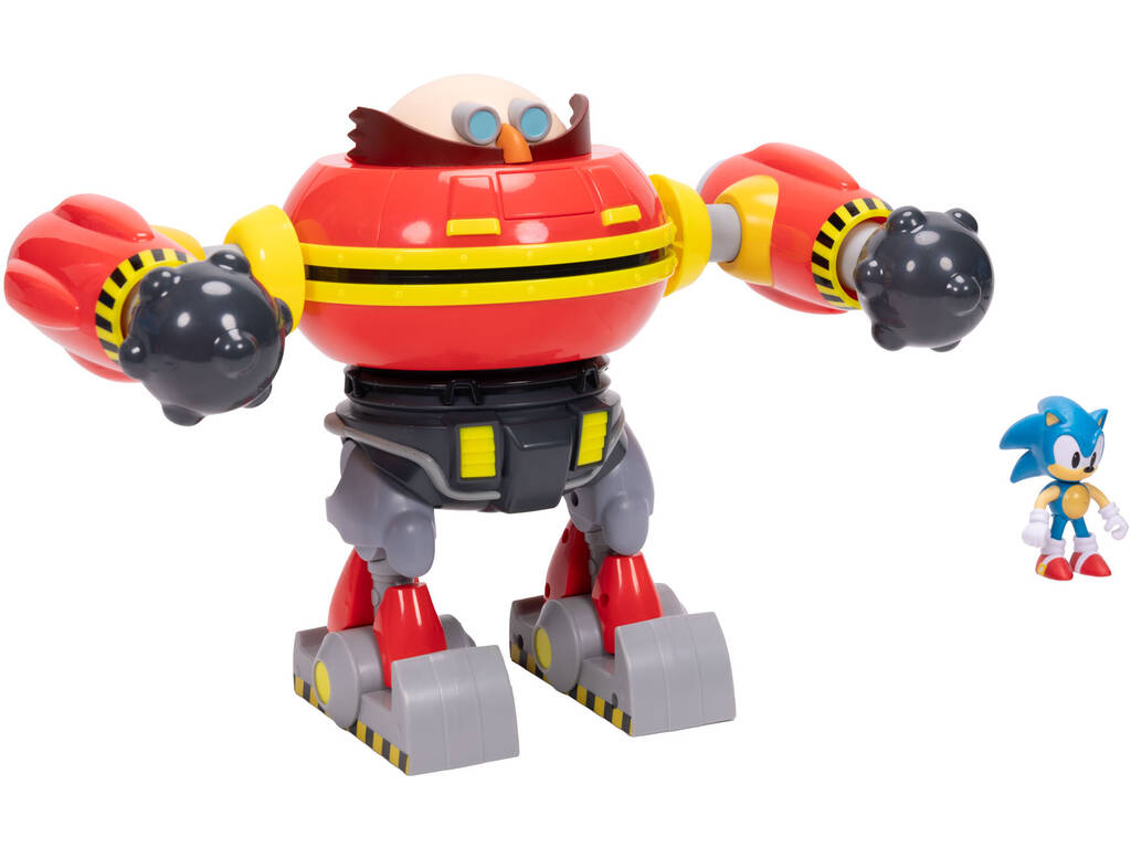 Sonic The Hedgehog Figura Sonic de 6 cm con Hammer Egg Robot de 24 cm