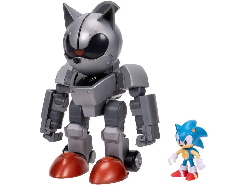 Sonic The Hedgehog Figura Sonic de 6 cm con Giant Mecha Sonic de 22 cm con Luz