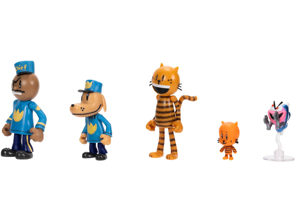 Dog Man Super Cool Pack com 5 Figuras de 6 cm