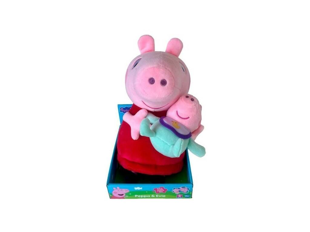 Peppa Pig Peluche Peppa con Evie de 25 cm