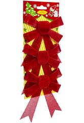Enfeite Natalício Conjunto 3 Laços Vermelhos de 13x10 cm
