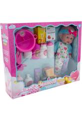 Boneca Bebé de 30 cm com Conjunto Comidinhas