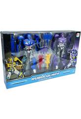 Robocohes Transformables Pack 2 Figuren Blau und Lila mit Zubehör