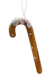 Enfeite Natalício Bengala Biscoito de Gengibre com Confetes de 30 cm